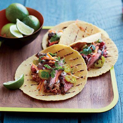 marinated-skirt-steak-tacos-with-pecan-chipotle-salsa image