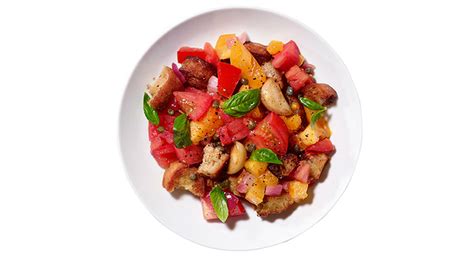 warm-bread-salad-with-tomatoes-recipe-eleven image