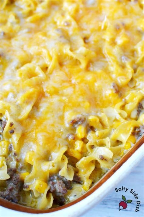 easy-cheeseburger-casserole-salty-side-dish image