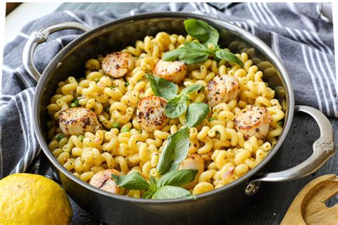lemon-butter-pasta-with-seared-scallops-healthyish image