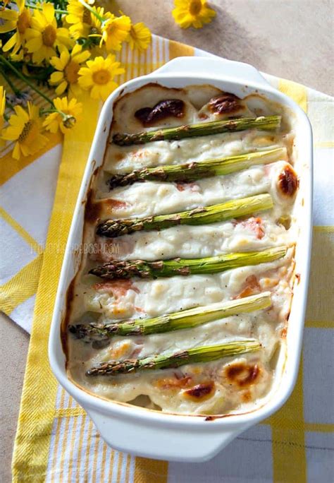 asparagus-casserole-with-salmon-potatoes-italian image