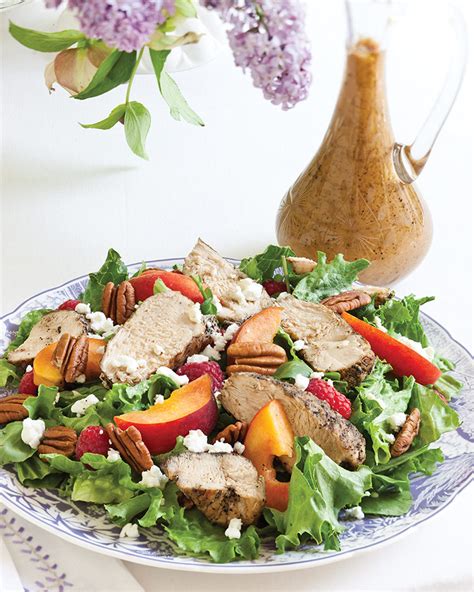 grilled-chicken-salad-with-grilled-peach-vinaigrette image