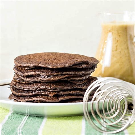 yeast-raised-chocolate-pancakes-with-chocolate-chips image
