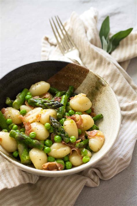brown-butter-gnocchi-with-asparagus-and-peas image