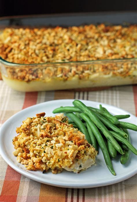 cheesy-chicken-and-stuffing-bake-emily-bites image