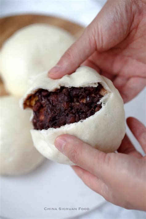 homemade-red-bean-buns-dou-sha-bao-china image