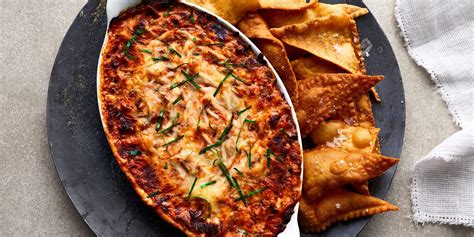 lasagna-dip-with-pasta-chips-recipe-myrecipes image
