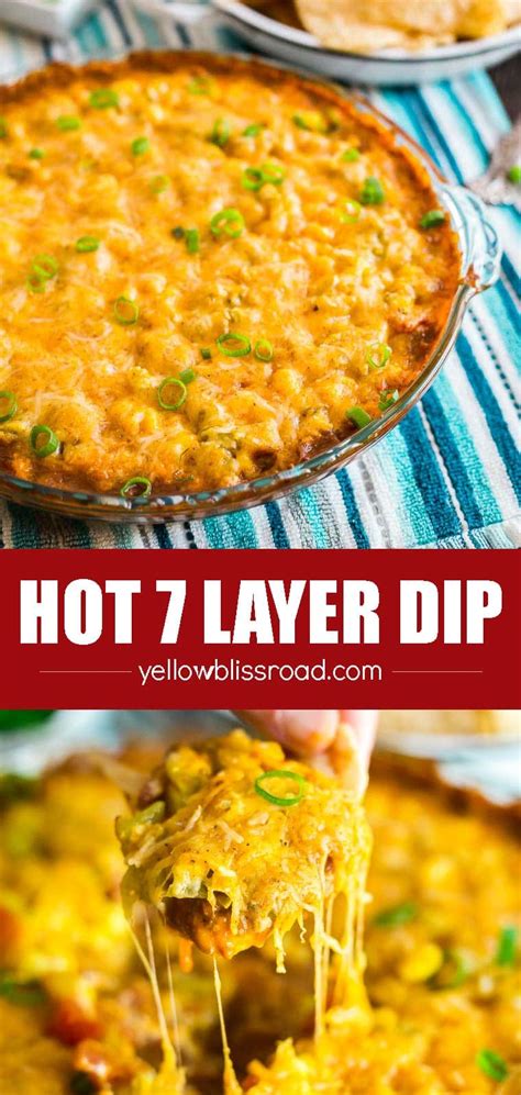 cheesy-hot-7-layer-bean-dip-recipe-easy-appetizer-dip image