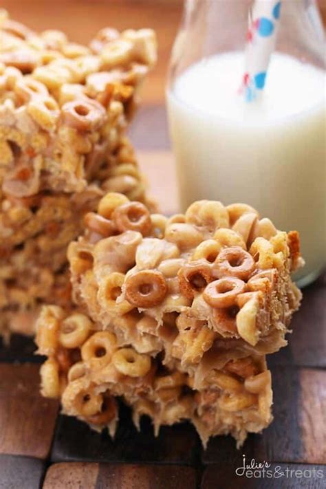 no-bake-peanut-butter-cheerio-bars-julies-eats-treats image