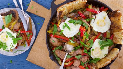sausage-peppers-onions-and-fennel-skillet image