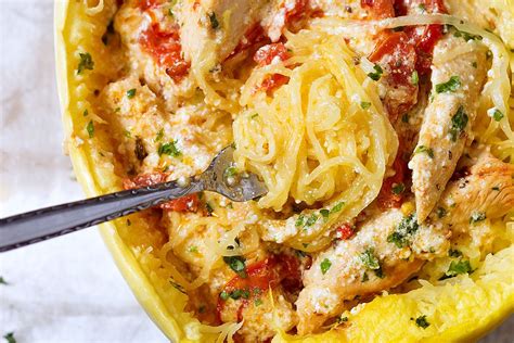 chicken-spaghetti-squash-recipe-eatwell101 image