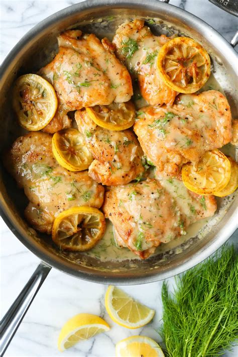 skillet-lemon-dill-chicken-thighs-damn-delicious image