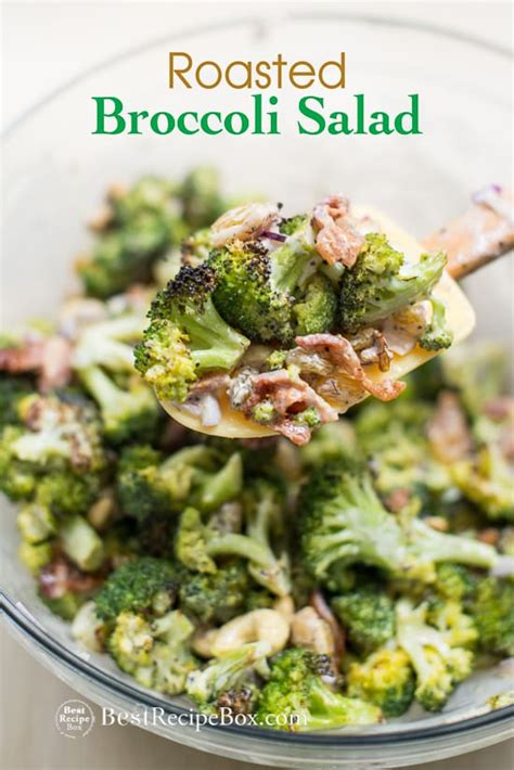 roasted-broccoli-salad-recipe-with-bacon-and-nuts image