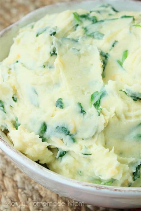 cheddar-spinach-mashed-potatoes-mostly-homemade image
