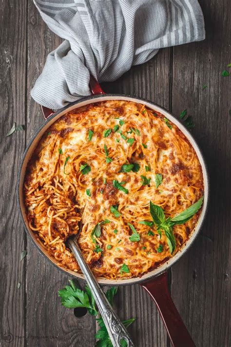 baked-spaghetti-recipe-with-homemade-spaghetti-sauce image