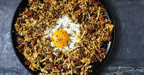 parsnip-chorizo-hash-with-lime-thyme-and-fried-eggs image