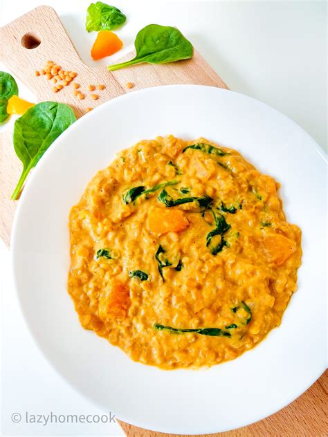 thai-red-lentil-curry-with-spinach-and-pumpkin-vegan image