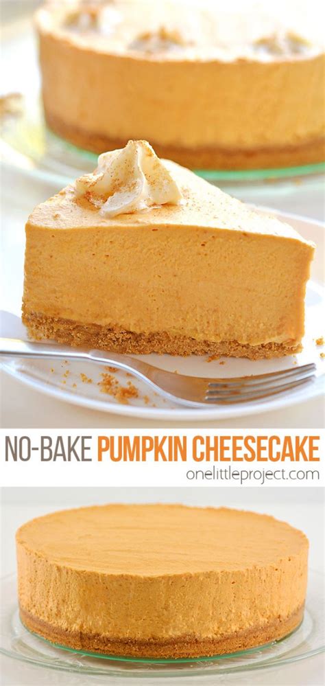 easy-no-bake-pumpkin-cheesecake-recipe-one-little image