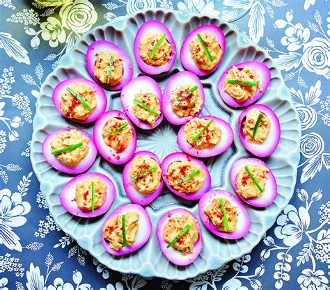 beet-pickled-devilish-eggs-recipe-food-republic image