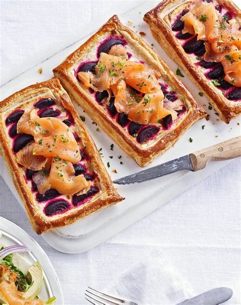 beetroot-and-smoked-salmon-tart-with-horseradish image