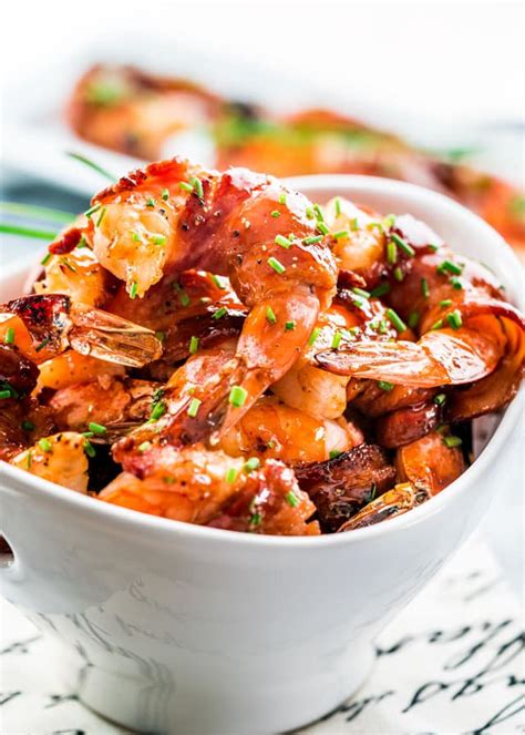 maple-bbq-glazed-bacon-wrapped-shrimp-jo-cooks image