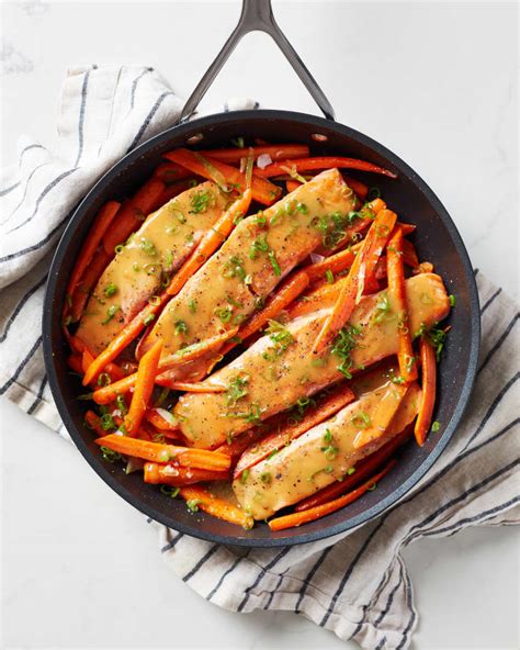 honey-mustard-salmon-with-caramelized-carrots-kitchn image