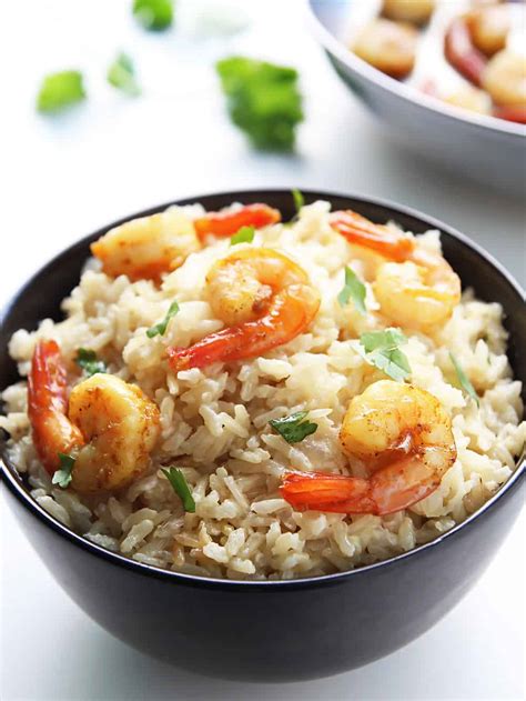 coconut-brown-rice-with-curried-shrimp-leelalicious image