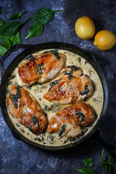 chicken-breasts-with-creamy-spinach-sauce image
