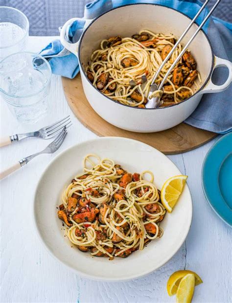 speedy-mussel-spaghetti-recipe-sainsburys-magazine image