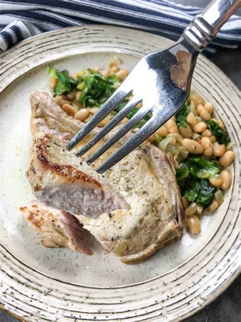 bone-in-pork-chops-with-white-beans-escarole image