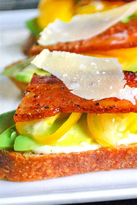 bacon-tomato-and-avocado-open-faced-sandwiches image