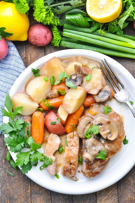 easy-slow-cooker-pork-chops-with-vegetables-and-gravy image