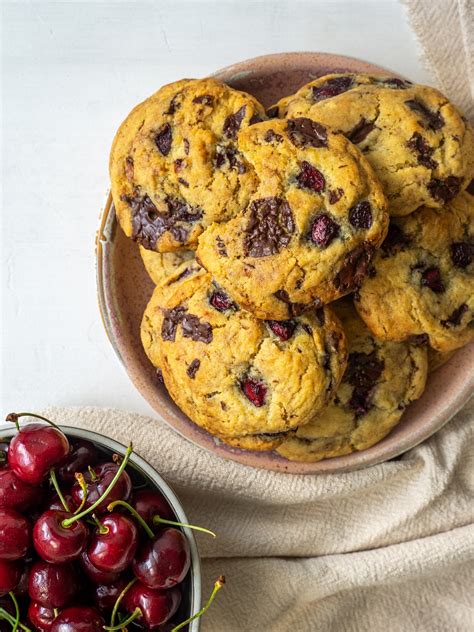 chocolate-chunk-fresh-cherry-cookies-mad-about-food image