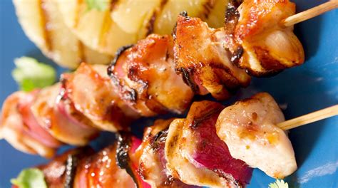 bacon-wrapped-chicken-and-pineapple-skewers image