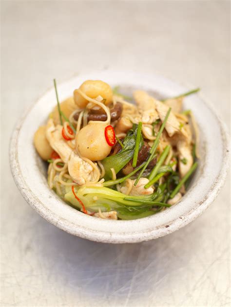 chicken-chow-mein-with-bok-choi-water-chestnuts image