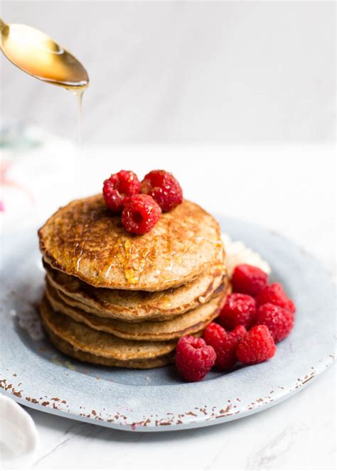 easy-healthy-whole-wheat-oat-and-honey-pancakes image