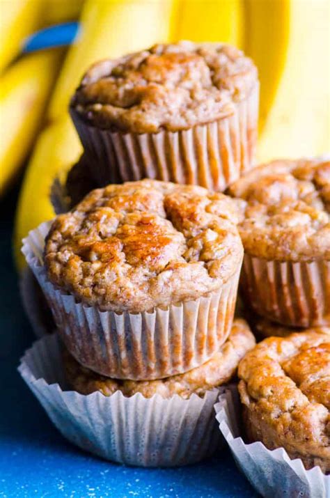 healthy-banana-muffins-with-applesauce-ifoodrealcom image