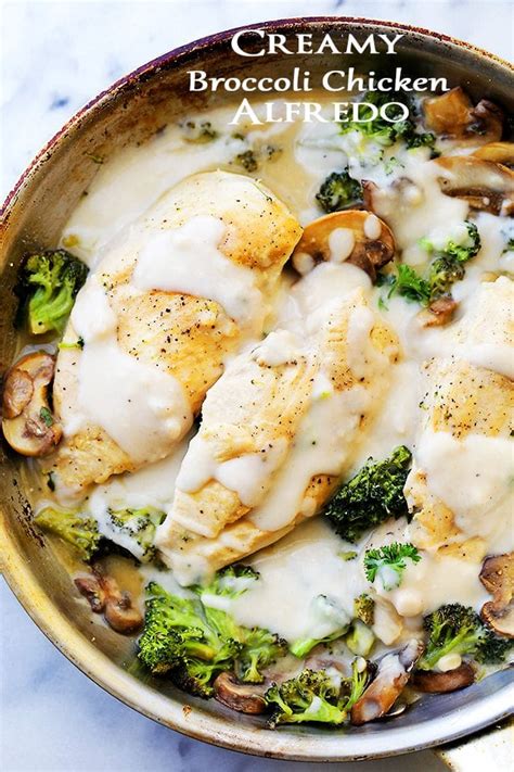 easy-creamy-chicken-alfredo-with-broccoli-diethood image