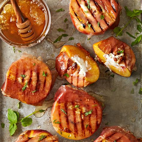 grilled-prosciutto-peaches-recipe-eatingwell image