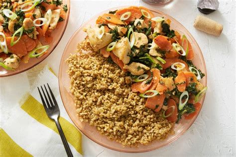 miso-butter-chicken-with-freekeh-sauted-carrots image