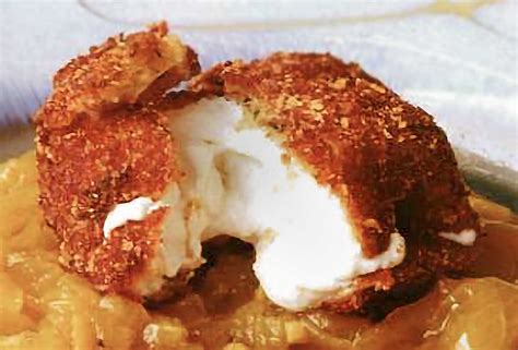 fried-goat-cheese-with-onion-confit-recipe-leites-culinaria image