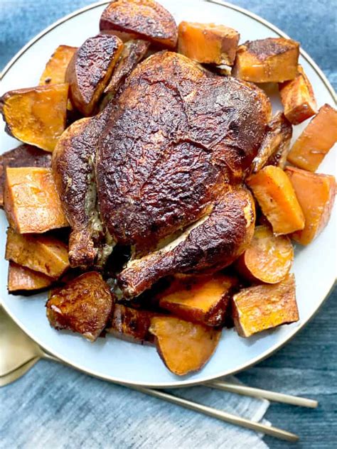 roasted-cinnamon-chicken-sweet-potatoes-the image