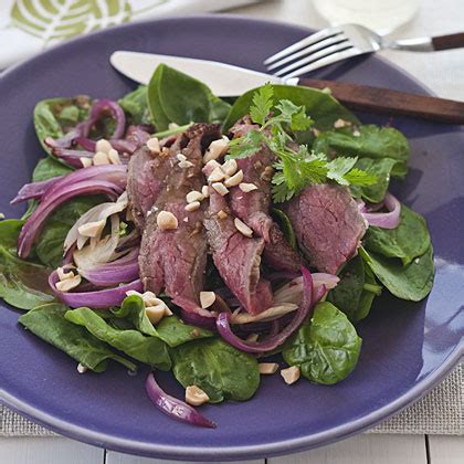 grilled-asian-steak-and-spinach-salad-recipe-myrecipes image