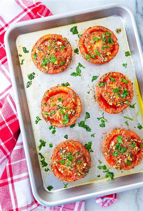 easy-garlic-herb-oven-roasted-tomatoes image