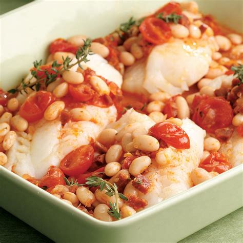 baked-cod-with-chorizo-white-beans-recipe-eatingwell image
