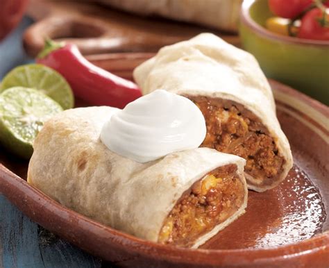 traditional-beef-burritos-recipe-with-sour-cream image