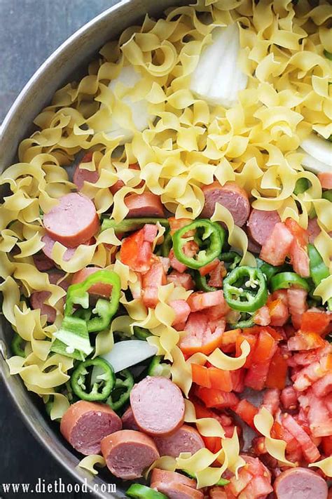 one-pot-turkey-sausage-and-noodles-diethood image