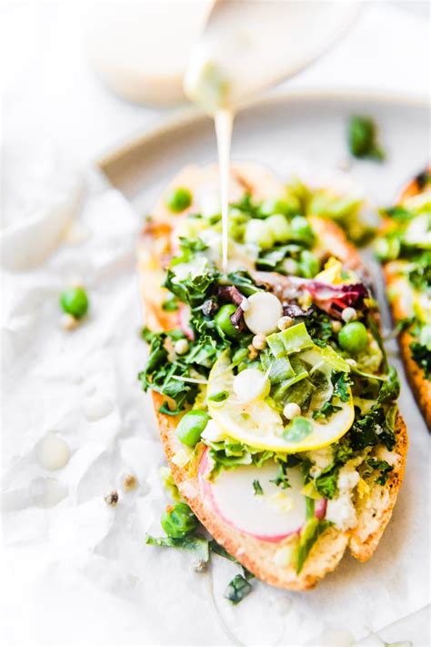 dressed-up-spring-salad-open-faced-sandwiches image