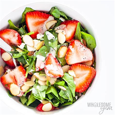 strawberry-spinach-salad-10-minutes-wholesome image