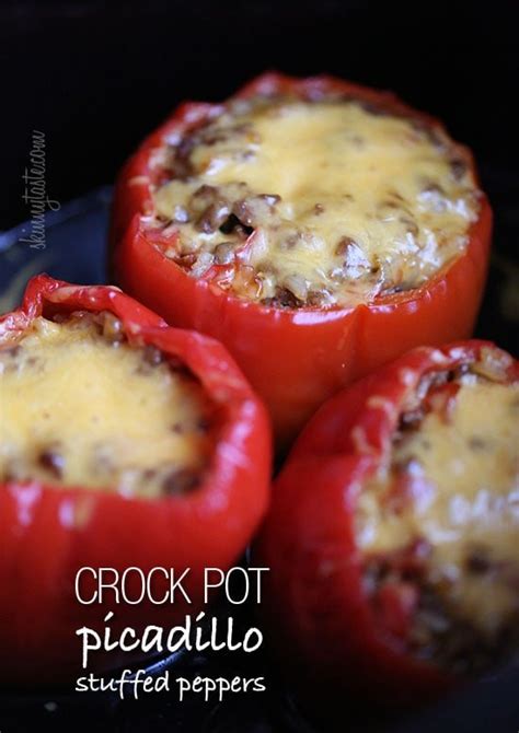 crockpot-picadillo-stuffed-peppers-skinnytaste image